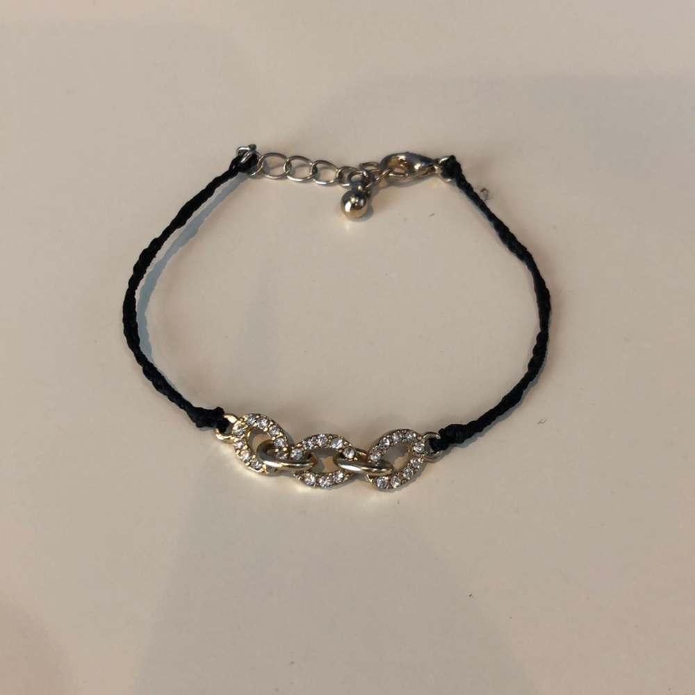 Gold, black diamond bracelet